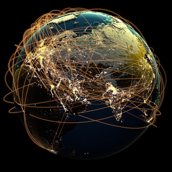 Global Communications. 3D rendering.